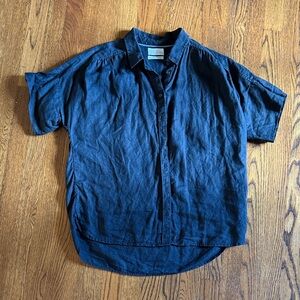 J. Crew Black Relaxed Button Down - Baird McNutt Irish Linen in Medium